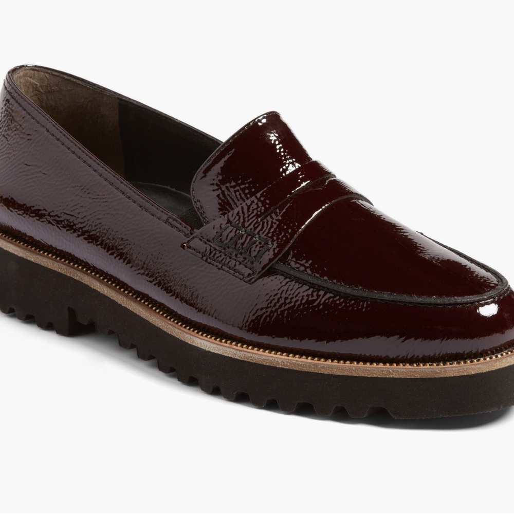 Paul Green Women's Burgundy Patent Penny Loafers